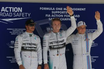 World © Octane Photographic Ltd. Saturday 1st November 2014, F1 USA GP, Austin, Texas, Circuit of the Americas (COTA) - Qualifying. Mercedes AMG Petronas F1 W05 Hybrid - Nico Rosberg, Mercedes AMG Petronas F1 W05 – Lewis Hamilton and Williams Martini Racing FW36 – Valtteri Bottas. Digital Ref: 1149LB1D0490