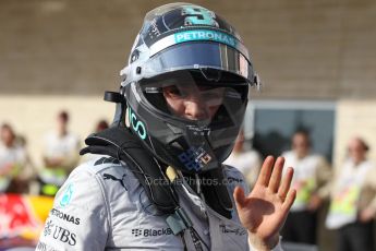 World © Octane Photographic Ltd. Sunday 2nd November 2014, F1 USA GP, Austin, Texas, Circuit of the Americas (COTA) - Podium. Mercedes AMG Petronas F1 W05 Hybrid - Nico Rosberg. Digital Ref: 1152LW1L4293