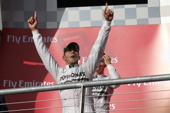 World © Octane Photographic Ltd. Sunday 2nd November 2014, F1 USA GP, Austin, Texas, Circuit of the Americas (COTA) - Podium. Mercedes AMG Petronas F1 W05 Hybrid – Lewis Hamilton. Digital Ref: 1152LW1L4361