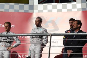 World © Octane Photographic Ltd. Sunday 2nd November 2014, F1 USA GP, Austin, Texas, Circuit of the Americas (COTA) - Podium. Mercedes AMG Petronas F1 W05 Hybrid – Lewis Hamilton. Digital Ref: 1152LW1L4369