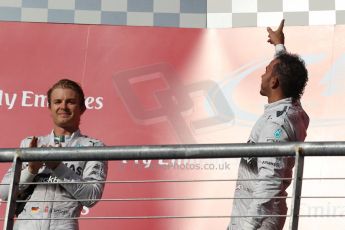 World © Octane Photographic Ltd. Sunday 2nd November 2014, F1 USA GP, Austin, Texas, Circuit of the Americas (COTA) - Podium. Mercedes AMG Petronas F1 W05 Hybrid – Lewis Hamilton. Digital Ref: 1152LW1L4373