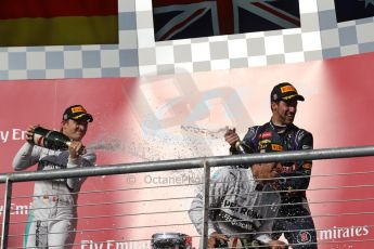 World © Octane Photographic Ltd. Sunday 2nd November 2014, F1 USA GP, Austin, Texas, Circuit of the Americas (COTA) - Podium. Infiniti Red Bull Racing RB10 – Daniel Ricciardo. Digital Ref: 1152LW1L4419