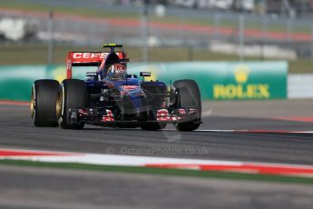 World © Octane Photographic Ltd. Friday 31st October 2014, F1 USA GP, Austin, Texas, Circuit of the Americas (COTA) - Practice 1. Scuderia Toro Rosso STR 9 – Daniil Kvyat. Digital Ref: 1144LB1D7661