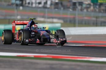 World © Octane Photographic Ltd. Friday 31st October 2014, F1 USA GP, Austin, Texas, Circuit of the Americas (COTA) - Practice 1. Scuderia Toro Rosso STR 9 – Daniil Kvyat. Digital Ref: 1144LB1D7717