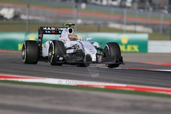 World © Octane Photographic Ltd. Friday 31st October 2014, F1 USA GP, Austin, Texas, Circuit of the Americas (COTA) - Practice 1. Williams Martini Racing FW36 – Felipe Nasr. Digital Ref: 1144LB1D7729