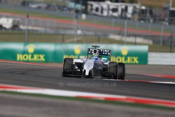 World © Octane Photographic Ltd. Friday 31st October 2014, F1 USA GP, Austin, Texas, Circuit of the Americas (COTA) - Practice 1. Williams Martini Racing FW36 – Felipe Massa. Digital Ref: 1144LB1D7742