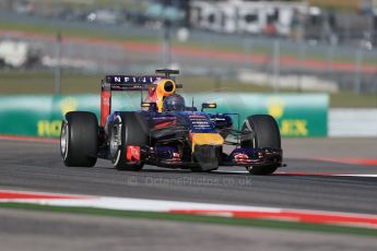World © Octane Photographic Ltd. Friday 31st October 2014, F1 USA GP, Austin, Texas, Circuit of the Americas (COTA) - Practice 1. Infiniti Red Bull Racing RB10 - Sebastian Vettel. Digital Ref: 1144LB1D7848