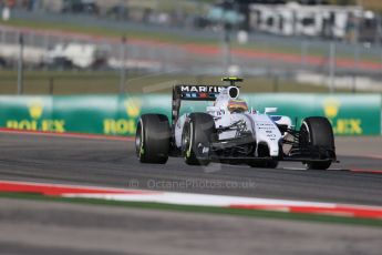 World © Octane Photographic Ltd. Friday 31st October 2014, F1 USA GP, Austin, Texas, Circuit of the Americas (COTA) - Practice 1. Williams Martini Racing FW36 – Felipe Nasr. Digital Ref: 1144LB1D7871