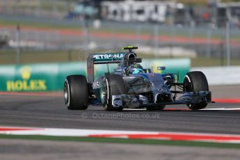World © Octane Photographic Ltd. Friday 31st October 2014, F1 USA GP, Austin, Texas, Circuit of the Americas (COTA) - Practice 1. Mercedes AMG Petronas F1 W05 Hybrid - Nico Rosberg. Digital Ref: 1144LB1D7933