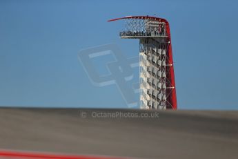 World © Octane Photographic Ltd. Friday 31st October 2014, F1 USA GP, Austin, Texas, Circuit of the Americas (COTA) tower - Practice 1. Digital Ref: 1144LW1L8005