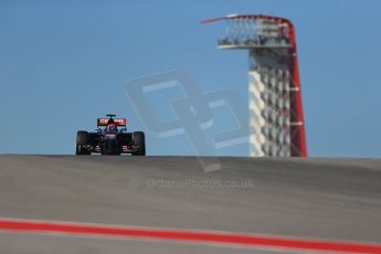 World © Octane Photographic Ltd. Friday 31st October 2014, F1 USA GP, Austin, Texas, Circuit of the Americas (COTA) - Practice 1. Scuderia Toro Rosso STR 9 – Max Verstappen. Digital Ref: 1144LB1D8047