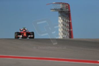 World © Octane Photographic Ltd. Friday 31st October 2014, F1 USA GP, Austin, Texas, Circuit of the Americas (COTA) - Practice 1. Scuderia Ferrari F14T – Kimi Raikkonen. Digital Ref: 1144LB1D8320