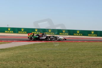 World © Octane Photographic Ltd. Friday 31st October 2014, F1 USA GP, Austin, Texas, Circuit of the Americas (COTA) - Practice 1. Sahara Force India VJM07 – Sergio Perez. Digital Ref: 1144LW1L3459