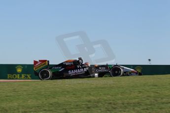World © Octane Photographic Ltd. Friday 31st October 2014, F1 USA GP, Austin, Texas, Circuit of the Americas (COTA) - Practice 1. Sahara Force India VJM07 – Nico Hulkenburg. Digital Ref : 1144LW1L3475