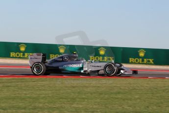 World © Octane Photographic Ltd. Friday 31st October 2014, F1 USA GP, Austin, Texas, Circuit of the Americas (COTA) - Practice 1. Mercedes AMG Petronas F1 W05 Hybrid - Nico Rosberg. Digital Ref: 1144LW1L3551