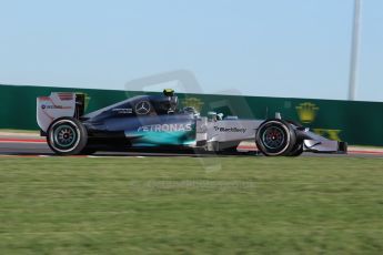 World © Octane Photographic Ltd. Friday 31st October 2014, F1 USA GP, Austin, Texas, Circuit of the Americas (COTA) - Practice 1. Mercedes AMG Petronas F1 W05 Hybrid - Nico Rosberg. Digital Ref: 1144LW1L3651