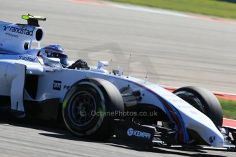 World © Octane Photographic Ltd. Friday 31st October 2014, F1 USA GP, Austin, Texas, Circuit of the Americas (COTA) - Practice 2. Williams Martini Racing FW36 – Valtteri Bottas. Digital Ref: 1145LB1D8546