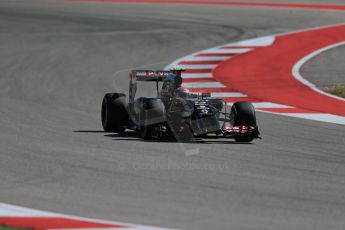 World © Octane Photographic Ltd. Friday 31st October 2014, F1 USA GP, Austin, Texas, Circuit of the Americas (COTA) - Practice 2. Lotus F1 Team E22 – Pastor Maldonado. Digital Ref: 1145LB1D9073