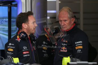 World © Octane Photographic Ltd. Saturday 1st November 2014, F1 USA GP, Austin, Texas, Circuit of the Americas (COTA) - Practice 3. Infiniti Red Bull Racing Christian Horner and Dr. Helmut Marko. Digital Ref: 1147LB1D0136