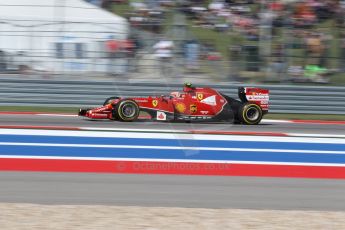 World © Octane Photographic Ltd. Saturday 1st November 2014, F1 USA GP, Austin, Texas, Circuit of the Americas (COTA) - Qualifying. Scuderia Ferrari F14T – Kimi Raikkonen. Digital Ref: 1148LW1L4141