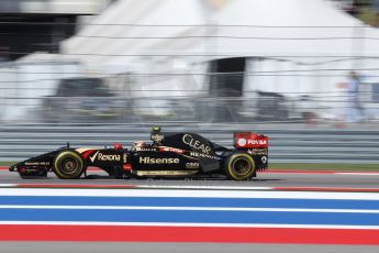 World © Octane Photographic Ltd. Saturday 1st November 2014, F1 USA GP, Austin, Texas, Circuit of the Americas (COTA) - Qualifying. Lotus F1 Team E22 – Pastor Maldonado. Digital Ref: 1148LW1L4164