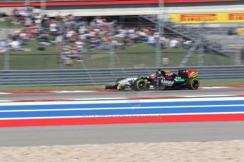 World © Octane Photographic Ltd. Saturday 1st November 2014, F1 USA GP, Austin, Texas, Circuit of the Americas (COTA) - Qualifying. Sahara Force India VJM07 – Nico Hulkenburg. Digital Ref : 1148LW1L4171
