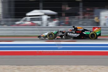 World © Octane Photographic Ltd. Saturday 1st November 2014, F1 USA GP, Austin, Texas, Circuit of the Americas (COTA) - Qualifying. Sahara Force India VJM07 – Nico Hulkenburg. Digital Ref : 1148LW1L4176