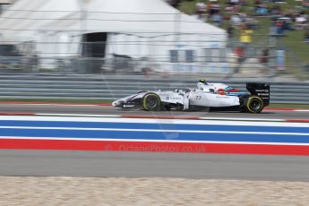 World © Octane Photographic Ltd. Saturday 1st November 2014, F1 USA GP, Austin, Texas, Circuit of the Americas (COTA) - Qualifying. Williams Martini Racing FW36 – Valtteri Bottas. Digital Ref: 1148LW1L4181