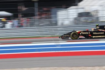 World © Octane Photographic Ltd. Saturday 1st November 2014, F1 USA GP, Austin, Texas, Circuit of the Americas (COTA) - Qualifying. Lotus F1 Team E22 – Pastor Maldonado. Digital Ref: 1148LW1L4262