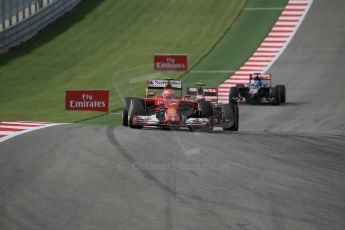 World © Octane Photographic Ltd. Sunday 2nd November 2014, F1 USA GP, Austin, Texas, Circuit of the Americas (COTA) - Race. Scuderia Ferrari F14T – Kimi Raikkonen. Digital Ref: 1151LB1D1373