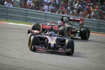 World © Octane Photographic Ltd. Sunday 2nd November 2014, F1 USA GP, Austin, Texas, Circuit of the Americas (COTA) - Race. Scuderia Toro Rosso STR9 – Jean-Eric Vergne. Digital Ref: 1151LB1D1649