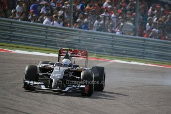 World © Octane Photographic Ltd. Sunday 2nd November 2014, F1 USA GP, Austin, Texas, Circuit of the Americas (COTA) - Race. Sauber C33 – Esteban Gutierrez. Digital Ref : 1151LB1D1679