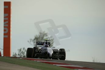 World © Octane Photographic Ltd. Sunday 2nd November 2014, F1 USA GP, Austin, Texas, Circuit of the Americas (COTA) - Race. Williams Martini Racing FW36 – Valtteri Bottas. Digital Ref: 1151LB1D1846