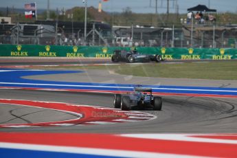 World © Octane Photographic Ltd. Sunday 2nd November 2014, F1 USA GP, Austin, Texas, Circuit of the Americas (COTA) - Race. Mercedes AMG Petronas F1 W05 Hybrid - Nico Rosberg followed by his team mate Lewis Hamilton. Digital Ref: 1151LB1D1994