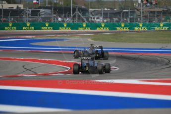 World © Octane Photographic Ltd. Sunday 2nd November 2014, F1 USA GP, Austin, Texas, Circuit of the Americas (COTA) - Race. McLaren Mercedes MP4/29 – Kevin Magnussen followed by his team mate Jenson Button. Digital Ref: 1151LB1D2018