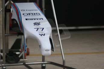 World © Octane Photographic Ltd. F1 USA GP, Austin, Texas, Circuit of the Americas (COTA). Wednesday 30th October 2014 – Pitlane setup. Williams Martini Racing nose - Valtteri Bottas. Digital Ref : 1141LB1D6996