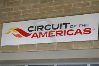 World © Octane Photographic Ltd. F1 USA GP, Austin, Texas, Circuit of the Americas (COTA) sign. Wednesday 30th October 2014 – Pitlane setup. Digital Ref : 1141LB1D6998
