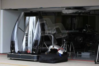 World © Octane Photographic Ltd. F1 USA GP, Austin, Texas, Circuit of the Americas (COTA). Wednesday 30th October 2014 – Pitlane setup. McLaren Mercedes MP4/29 engine covers. Digital Ref : 1141LB1D7021