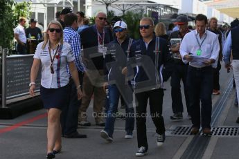 World © Octane Photographic Ltd. Sunday 2nd November 2014, F1 USA GP, Austin, Texas, Circuit of the Americas (COTA) - Paddock & Atmosphere. Williams Martini Racing FW36 – Valtteri Bottas and Felipe Massa. Digital Ref: 1150LB1D0917