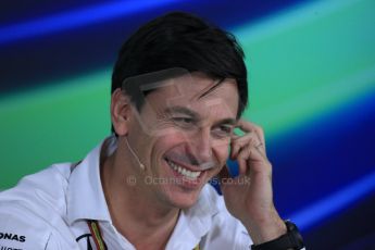 World © Octane Photographic Ltd. Friday 31st October 2014, F1 USA GP, Austin, Texas, Circuit of the Americas (COTA) - FIA Press Conference. Mercedes AMG Petronas Executive Director – Toto Wolff. Digital Ref: 1146LB1D9194