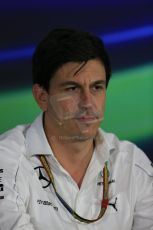 World © Octane Photographic Ltd. Friday 31st October 2014, F1 USA GP, Austin, Texas, Circuit of the Americas (COTA) - FIA Press Conference. Mercedes AMG Petronas Executive Director  – Toto Wolff. Digital Ref: 1146LB1D9219