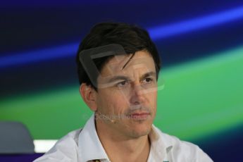 World © Octane Photographic Ltd. Friday 31st October 2014, F1 USA GP, Austin, Texas, Circuit of the Americas (COTA) - FIA Press Conference. Mercedes AMG Petronas Executive Director  – Toto Wolff. Digital Ref: 1146LB1D9223