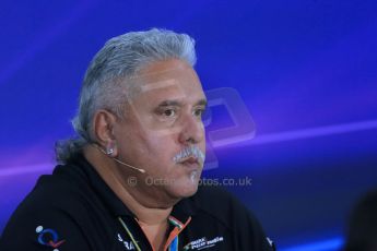 World © Octane Photographic Ltd. Friday 31st October 2014, F1 USA GP, Austin, Texas, Circuit of the Americas (COTA) - FIA Press Conference. Sahara Force India Team Principle – Vijay Mallya. Digital Ref: 1146LB1D9235