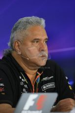 World © Octane Photographic Ltd. Friday 31st October 2014, F1 USA GP, Austin, Texas, Circuit of the Americas (COTA) - FIA Press Conference. Sahara Force India Team Principle – Vijay Mallya. Digital Ref: 1146LB1D9251