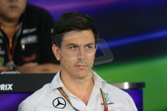 World © Octane Photographic Ltd. Friday 31st October 2014, F1 USA GP, Austin, Texas, Circuit of the Americas (COTA) - FIA Press Conference. Mercedes AMG Petronas Executive Director  – Toto Wolff. Digital Ref: 1146LB1D9281