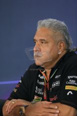 World © Octane Photographic Ltd. Friday 31st October 2014, F1 USA GP, Austin, Texas, Circuit of the Americas (COTA) - FIA Press Conference. Sahara Force India Team Principle – Vijay Mallya. Digital Ref: 1146LB1D9321