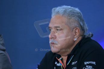 World © Octane Photographic Ltd. Friday 31st October 2014, F1 USA GP, Austin, Texas, Circuit of the Americas (COTA) - FIA Press Conference. Sahara Force India Team Principle – Vijay Mallya. Digital Ref: 1146LB1D9326