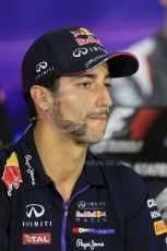 World © Octane Photographic Ltd. Thursday 30th October 2014, F1 USA GP, Austin, Texas, Circuit of the Americas (COTA) - FIA Press Conference. Infiniti Red Bull Racing – Daniel Ricciardo. Digital Ref: 1143LB1D7267
