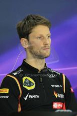 World © Octane Photographic Ltd. Thursday 30th October 2014, F1 USA GP, Austin, Texas, Circuit of the Americas (COTA) - FIA Press Conference. Lotus F1 Team - Romain Grosjean. Digital Ref: 1143LB1D7271