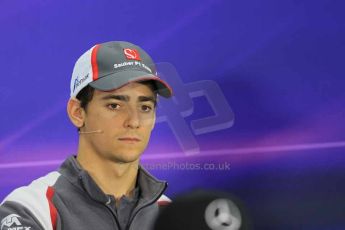 World © Octane Photographic Ltd. Thursday 30th October 2014, F1 USA GP, Austin, Texas, Circuit of the Americas (COTA) - FIA Press Conference. Sauber – Esteban Gutierrez. Digital Ref: 1143LB1D7297